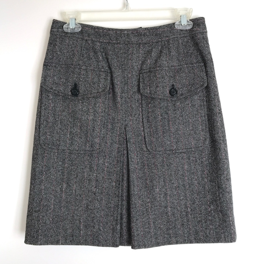 Etcetera WOOL SKIRT HERRINGBONE WOOL TWEED SIZE 0